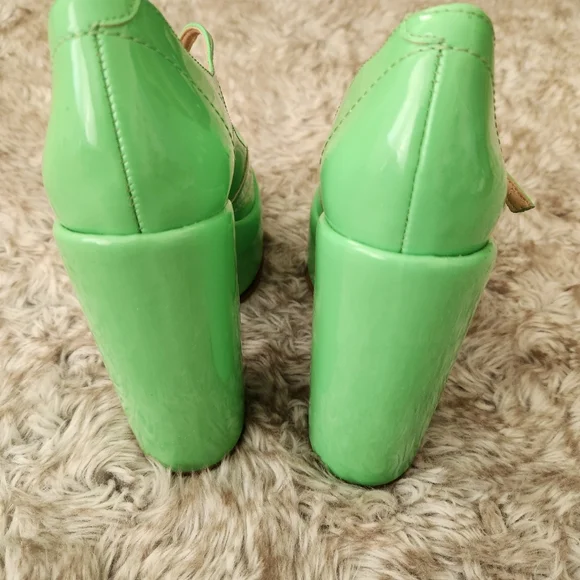 SCHUTZ Zayne Platform Mary Jane‎ Heels Gianni Green Women's Size 7 - Picture 7 of 10
